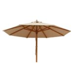 Fiji Umbrella Φ200/8 ALU. Teak-Polyester Beige*