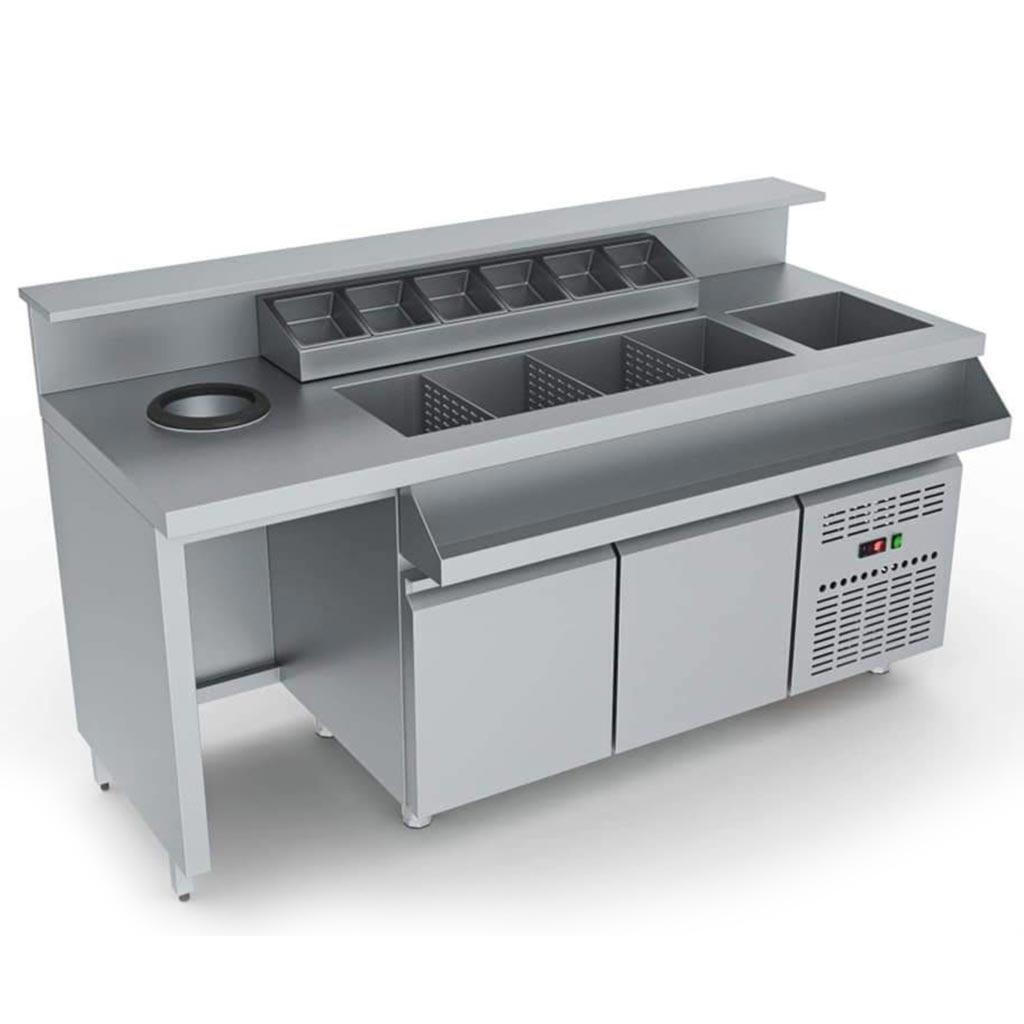 Ψυχόμενο Bar Station 184x80x111cm Domox BS Refrigerated 184in