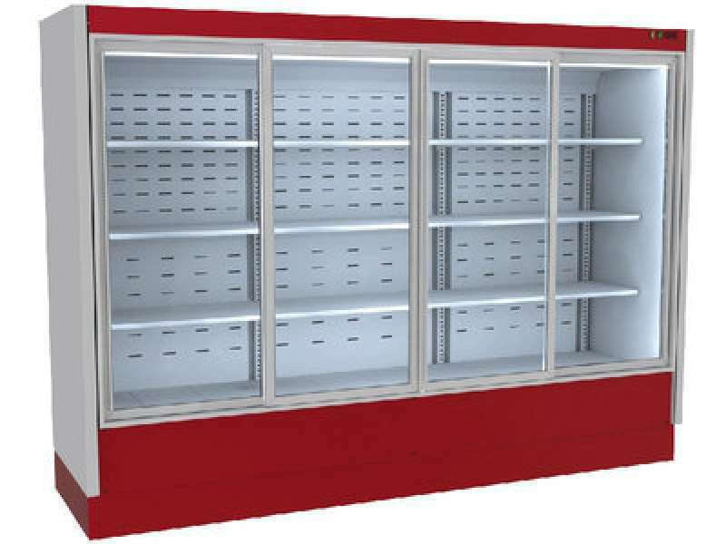 Βιτρίνα Self Service Μαναβικής ΙΝΟΧ 304 με ενσωματωμένη μηχανή και συρόμενα κρύσταλλα 250Χ70Χ210