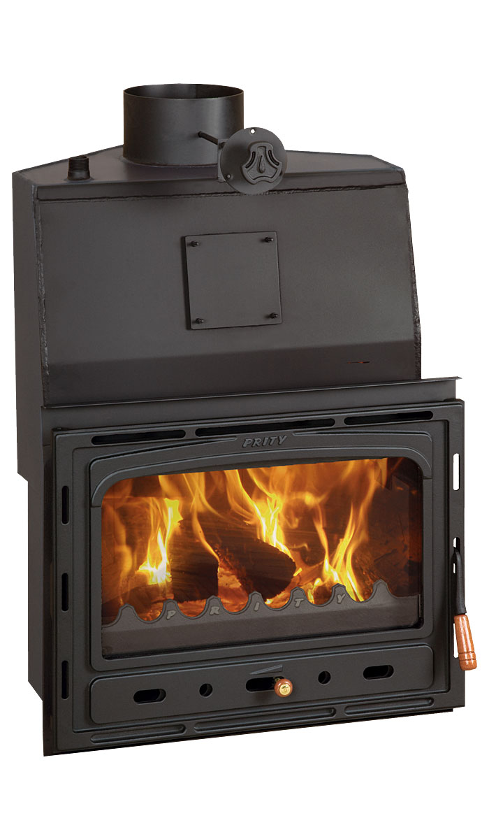 Prity AC W20 Ενεργειακό Τζάκι Ξύλου Καλοριφέρ 25kW Ίσιο με Ανοιγόμενη Πόρτα Ανοιχτού Δοχείου
