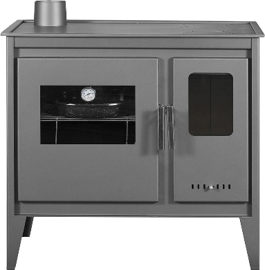 Alfatherm AL03 Μεταλλική Ξυλόσομπα με Φούρνο 10kW Μαύρη