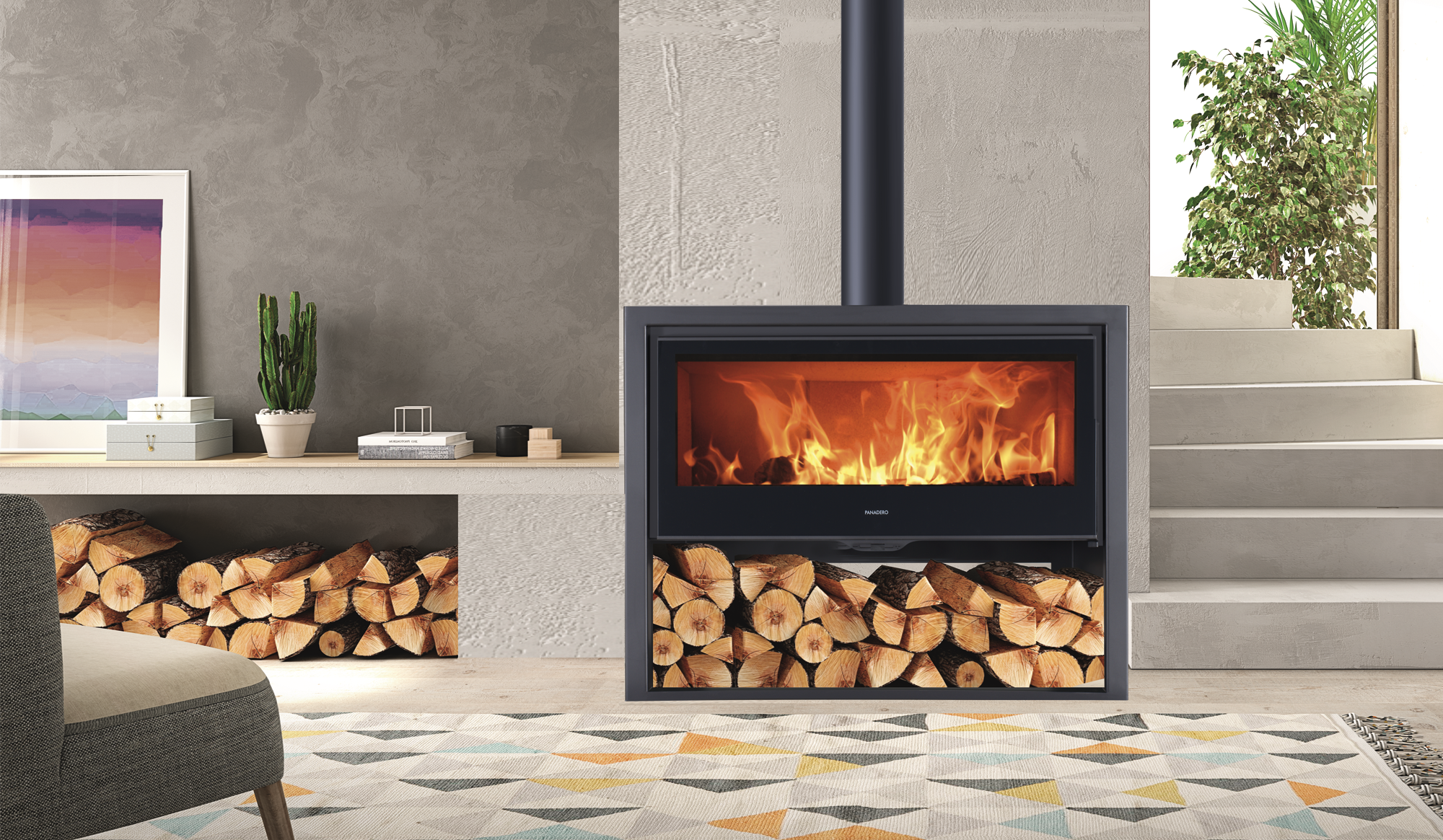 Panadero Allegro Μεταλλική Ξυλόσομπα 8.9kW Μαύρη
