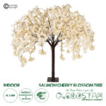 GloboStar® Artificial Garden SALMON CHERRY BLOSSOM TREE 20358 Τεχνητό Διακοσμητικό Δέντρο Μπεζ Άνθος Κερασιάς Υ140cm