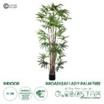 GloboStar® Artificial Garden BROADLEAF LADY PALM TREE 20384 Τεχνητό Διακοσμητικό Φυτό Πλατύφυλλος Φοίνικας Μπαμπού Υ300cm