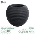 GloboStar® Artificial Garden ILAEIRA 20712 Επιδαπέδιο Πολυεστερικό Τσιμεντένιο Κασπώ Γλάστρα - Flower Pot Μαύρο Φ71 x Υ64cm