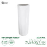 GloboStar® Artificial Garden MARSALA 20735 Επιδαπέδιο Πολυεστερικό Τσιμεντένιο Κασπώ Γλάστρα - Flower Pot Λευκό Φ41 x Υ120cm