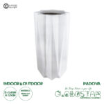 GloboStar® Artificial Garden PADOVA 20739 Επιδαπέδιο Πολυεστερικό Τσιμεντένιο Κασπώ Γλάστρα - Flower Pot Λευκό Φ48 x Υ100cm