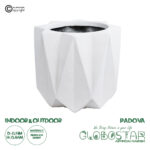 GloboStar® Artificial Garden PADOVA 20741 Επιδαπέδιο Πολυεστερικό Τσιμεντένιο Κασπώ Γλάστρα - Flower Pot Λευκό Φ51 x Υ46cm