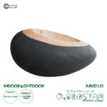 GloboStar® Artificial Garden RAVELLO 20746 Επιδαπέδιο Πολυεστερικό Τσιμεντένιο Κασπώ Γλάστρα - Flower Pot Μαύρο με Καφέ Μ82 x Π62 x Υ45cm