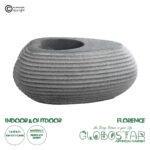GloboStar® Artificial Garden FLORENCE 20750 Επιδαπέδιο Πολυεστερικό Τσιμεντένιο Κασπώ Γλάστρα - Flower Pot Γκρι Μ108 x Π72 x Υ40cm