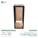 GloboStar® Artificial Garden CASSIANO 20753 Επιδαπέδιο Μεταλλικό Τσιμεντένιο Κασπώ Γλάστρα - Flower Pot Καφέ με Μαύρο Μ36 x Π36 x Υ90cm