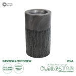 GloboStar® Artificial Garden PISA 20761 Επιδαπέδιο Πολυεστερικό Τσιμεντένιο Κασπώ Γλάστρα - Flower Pot Γκρι Ανθρακί Φ36 x Υ60cm