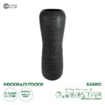 GloboStar® Artificial Garden BARRIO 20772 Επιδαπέδιο Πολυεστερικό Τσιμεντένιο Κασπώ Γλάστρα - Flower Pot Μαύρο Φ40 x Υ122cm