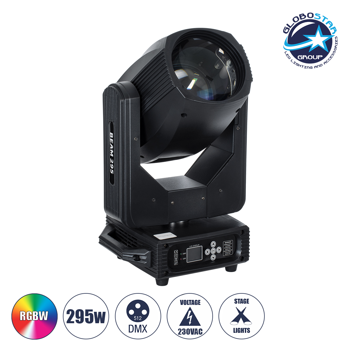 GloboStar® DIAS 51117 Επαγγελματική Κινούμενη Ρομποτική Κεφαλή BEAM Light OSRAM 12R Ultra Bright 295W AC 220V-240V IP20 RGBW DMX512 - Μ31 x Π24.5 x Υ51cm - 2 Χρόνια Εγγύηση