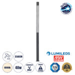 GloboStar® CANCUN 61510 Urban Light Φωτιστικό Πάρκου - Πλατείας - Κήπου Ύψους 3.5 μέτρων LED 40W 5440lm 60° AC100-240VAC IP67 IK09 - D15.5 x H350cm - Anthracite Grey - Φυσικό Λευκό 4000K - LUMILEDS - MEAN WELL DRIVER - 5 Years Warranty