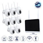 GloboStar® 86042 Ασύρματο Καταγραφικό με Οθόνη - 8 x Camera 2MP 1080P WiFi 360° Μοιρών - Αδιάβροχο IP66 - Νυχτερινή Όραση με LED IR - Διπλή Κατέυθυνση Ομιλίας - Ανιχνευτή Κίνησης - Νυχτερινή Λήψη - Λευκό