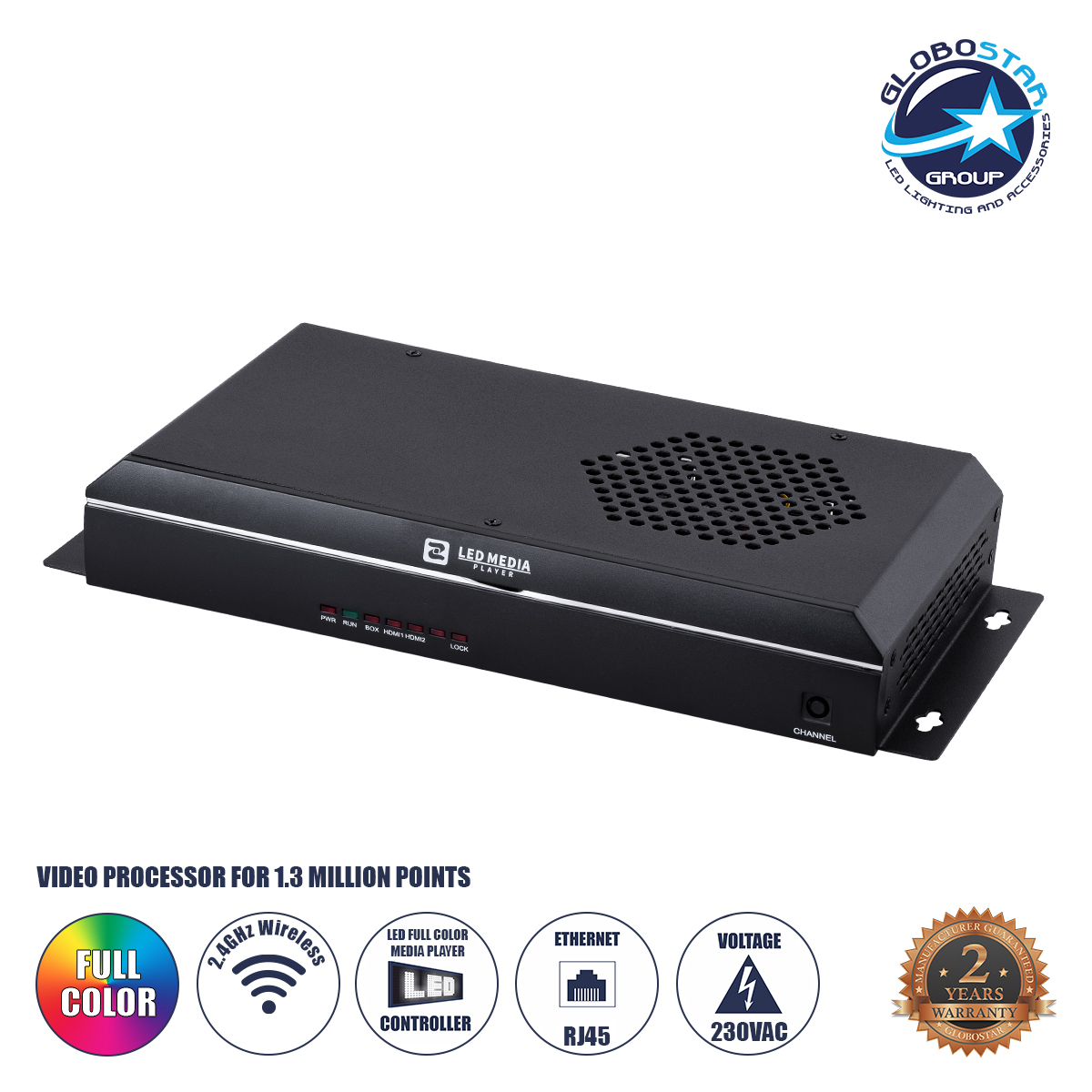 GLOBOSTAR® ZH-C2 90238 Multimedia Player Video Controller για Οθόνες LED Video Wall 1.3 million pixel - Input Signal W1920 x H1080@60Hz - WiFi 2.4G - 1 Gigabit Ethernet Output Port - AC 220-240V IP20 - Μ31.5 x Π16 x Υ5.5cm - 2 Χρόνια Εγγύηση
