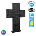 GloboStar® 90347 Κυλιόμενη Ψηφιακή Επιγραφή Σταυρός Φαρμακείου P10 LED SMD AC 220-240V με Wi-Fi - Αδιάβροχή IP54 - Μονής Όψης - Μ100 x Π12 x Υ100cm RGBW