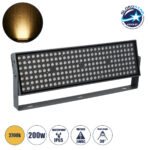 GLOBOSTAR® FLOODZANA 90560 Προβολέας Σποτ Wall Washer LED 200W 18000lm 30° DC 24V Αδιάβροχο IP65 Θερμό Λευκό 2700K Dimmable - Bridgelux SMD Chip - Γκρι Ανθρακί - Μ70 x Π29 x Υ10cm - 3 Χρόνια Εγγύηση