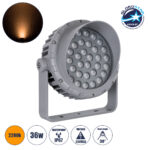 GLOBOSTAR® FLOODMENA 90337 Προβολέας Σποτ Wall Washer με Αντιθαμβωτική Γρίλια LED 36W 3060lm 30° AC 220-240V Αδιάβροχο IP67 Ultra Θερμό Λευκό 2200K - Bridgelux SMD Chip - Γκρι Ανθρακί - Μ23.5 x Π17.5 x Υ25.5cm - 3 Χρόνια Εγγύηση