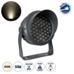 GLOBOSTAR® FLOODIMO 90744 Προβολέας Σποτ Wall Washer με Αντιθαμβωτική Γρίλια LED 54W 5130lm 10° AC 220-240V Αδιάβροχο IP67 Φυσικό Λευκό 4500K - Bridgelux SMD Chip - Γκρι Ανθρακί - Μ26 x Π29 x Υ31cm - 3 Χρόνια Εγγύηση