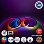 GLOBOSTAR® NEONIO-B 90754 Ψηφιακή Pixel Addressable Ταινία Neon Flex LED 14.4W/m 864lm/m 90° DC 12V Αδιάβροχο IP65 60 x SMD5050 Chip/m 20 x Pixel/m Πολύχρωμο RGB Dimmable SPI/TTL Protocol IC SM16703P/WS2811/WS2812 - Sanan SMD Chip - Μ1000 x Π3 x Υ2cm - Ρολό 10 Μέτρων - 3 Χρόνια Εγγύηση