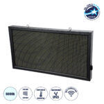 GLOBOSTAR® DISPLAY 90808 Κυλιόμενη Ψηφιακή Επιγραφή Μονής Όψης 96x48cm P10 96x48 Pixel LED 225W AC 220-240V Αδιάβροχο IP65 Ψυχρό Λευκό 6000K - WiFi Control μέσω FK APP - Αισθητήρας Θερμοκρασίας & Υγρασίας - Μ104 x Π9 x Υ56cm - 2 Χρόνια Εγγύηση