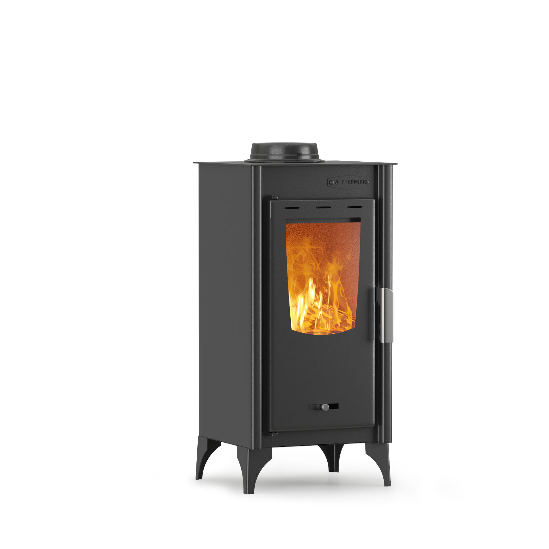 Thermiki ATS 75-10 Χαλύβδινη Ξυλόσομπα 7kW Μαύρη
