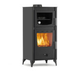 Thermiki ATS 90-25 Χαλύβδινη Ξυλόσομπα με Φούρνο 12.25kW Μαύρη