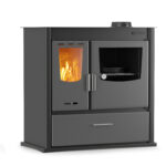 Thermiki ATS Plus Μασίνα 900 Χαλύβδινη Ξυλόσομπα με Φούρνο 12.36kW Γκρι