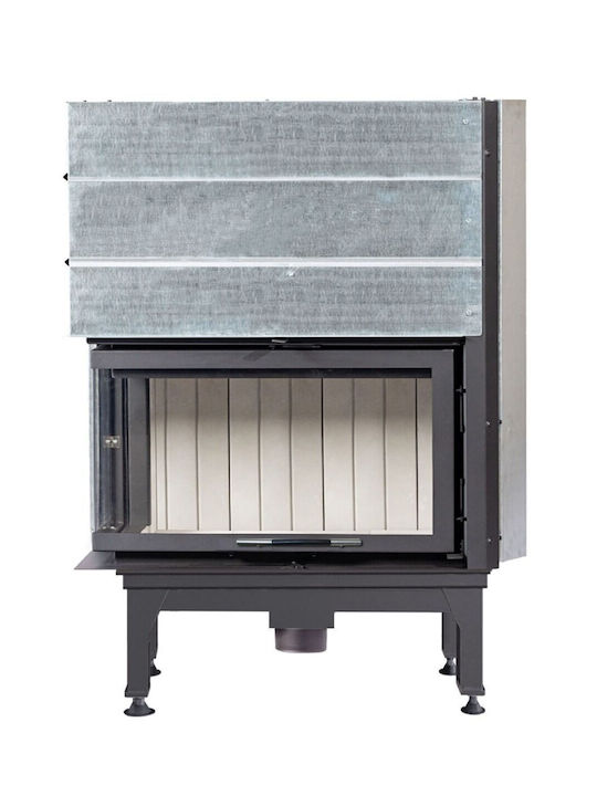 Lazaru e-Corner 90/51 Ενεργειακό Τζάκι Ξύλου Αερόθερμο 12kW Αριστερή Γωνία με Συρόμενη Ανοιγόμενη Πό