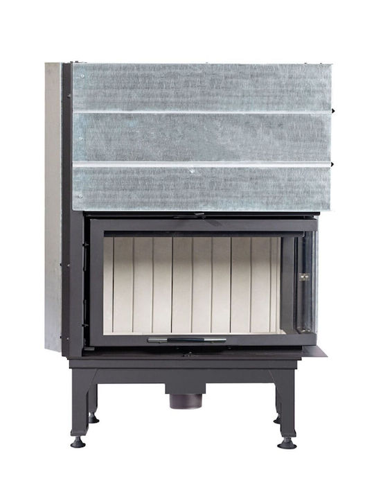 Lazaru e-Corner 90/51 Ενεργειακό Τζάκι Ξύλου Αερόθερμο 12kW Δεξιά Γωνία με Συρόμενη Ανοιγόμενη Πόρτα