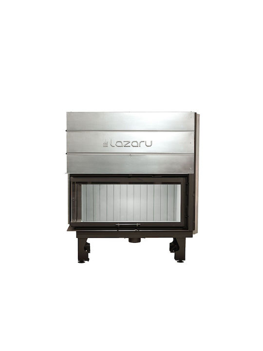 Lazaru E-Corner 110/47 Ενεργειακό Τζάκι Ξύλου Αερόθερμο 13.2kW Αριστερή Γωνία με Συρόμενη Ανοιγόμενη