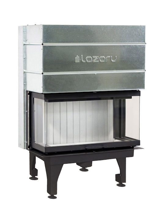 Lazaru E-3 Side 90/52 Ενεργειακό Τζάκι Ξύλου Αερόθερμο 11kW Τρίπλευρο με Συρόμενη Ανοιγόμενη Πόρτα μ