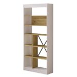 Βιβλιοθήκη "VIANA" σε χρώμα felt/λευκό 76x25x170