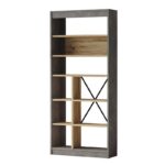 Βιβλιοθήκη "VIANA" σε χρώμα felt/γκρι 76x25x170