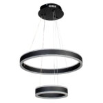 Φωτιστικό κρεμαστό Φ40-Φ20 εκ. LED 88W 4000K μαύρο - GLOBOBOX C933/42BK