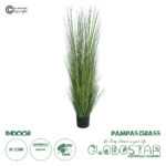 GloboStar® Artificial Garden PAMPAS GRASS 20071 Τεχνητό Διακοσμητικό Φυτό Γρασίδι της Πάμπας Υ150cm