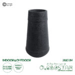 GloboStar® Artificial Garden JAKLIN 20723 Επιδαπέδιο Πολυεστερικό Τσιμεντένιο Κασπώ Γλάστρα - Flower Pot Μαύρο Φ34 x Υ62cm