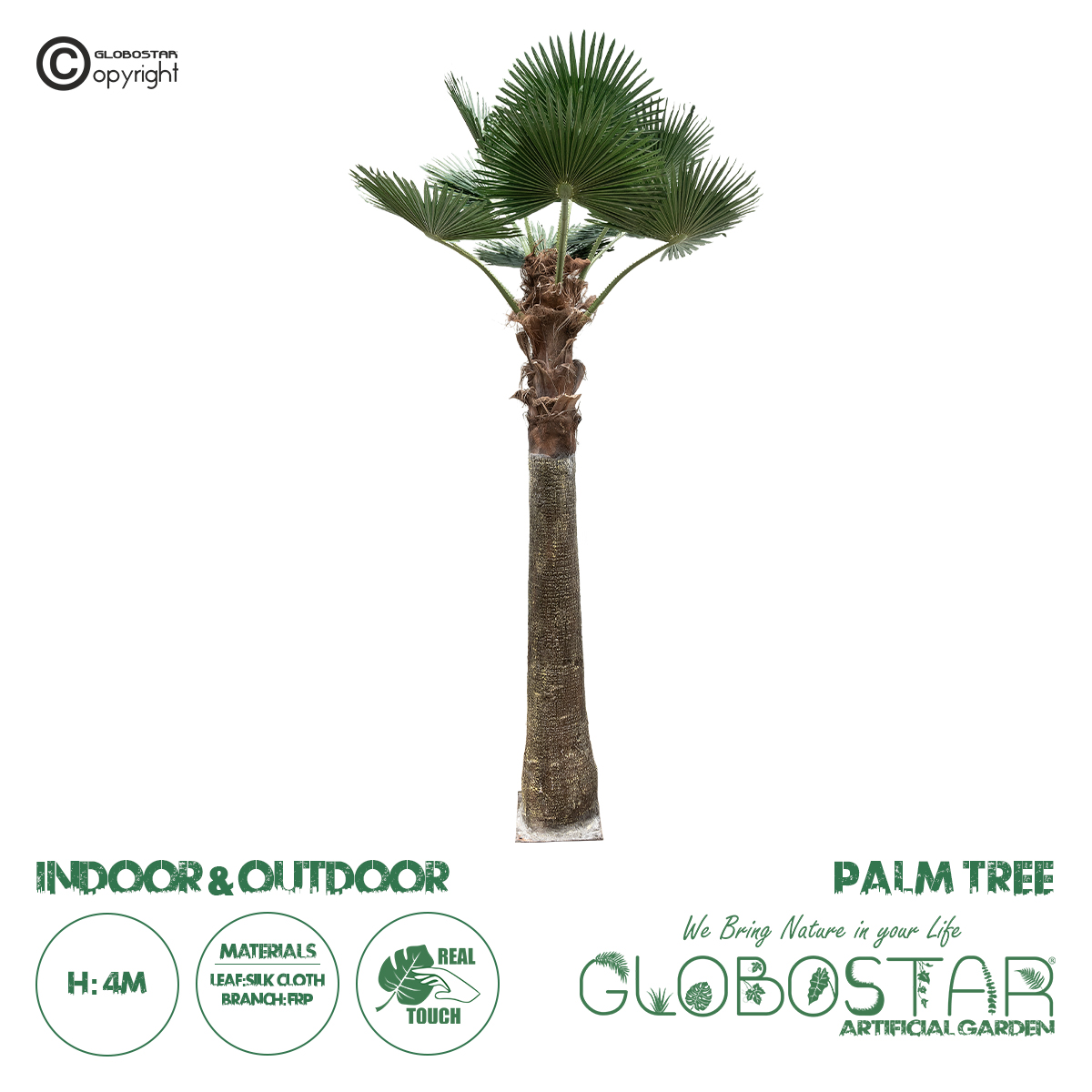 GloboStar® Artificial Garden PLANT PALM TREE 21055 Διακοσμητικό Δέντρο Φοίνικα Φ240 x Υ400cm