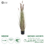 GloboStar® Artificial Garden BROWN LAGURUS 21101 Διακοσμητικό Φυτό Καφέ Λαγοουρά Υ140cm
