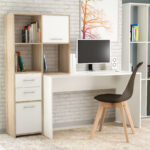 Γραφείο βιβλιοθήκη "LORA" σε χρώμα sonoma/λευκό 170x60x151