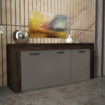 Μπουφές "LANA" σε χρώμα καρυδί/γκρι 150x40x81