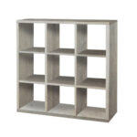 Βιβλιοθήκη με κύβους 3x3 σε χρώμα σταχτί 110x35x110