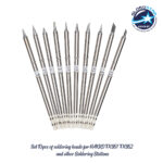 GLOBOSTAR® DRILLPRO-T12 79977 Σετ 10 Κεφαλών για Σταθμό Συγκόλλησης/Κολλητήρι Συμβατές με Μοντέλα HAKKO FX951 & FX952 - Μ15.5 x Π15.5 x Υ2cm - Πακέτο 10 Τεμαχίων
