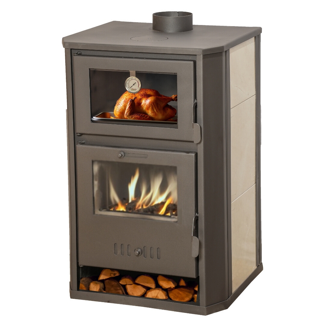 Ξυλόσομπα καλοριφερ με φούρνο Balkan Energy Suzana Ceramic, 11.6kW - 13.43kW