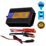 Inverter Τροποποιημένου Ημίτονου 24 Volt DC σε 220 Volt AC 800 Watt GloboStar 67435