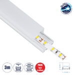 GloboStar® SURFACEPENDANT-PROFILE 70848-3M Προφίλ Αλουμινίου - Βάση & Ψύκτρα Ταινίας LED με Λευκό Γαλακτερό Κάλυμμα - Επιφανειακή & Κρεμαστή Χρήση - Πατητό Κάλυμμα - Λευκό - 3 Μέτρα - Πακέτο 5 Τεμαχίων - Μ300 x Π2.6 x Υ2.3cm
