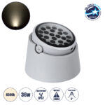 GloboStar® FLOOD-RANA 90490 Κινούμενος Προβολέας - Σποτ Φωτισμού Wall Washer για Φωτισμό Κτιρίων LED 36W 3420lm 5° DC 24V Αδιάβροχο IP67 Φ26.5 x Υ20cm Φυσικό Λευκό 4500K - Γκρι - 3 Years Warranty