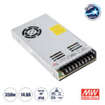 GLOBOSTAR® MEANWELL-LRS350-24 61531 Τροφοδοτικό/Μετασχηματιστής Class II PELV 350W 14.6A DC 24V IP20 - AC 220-240V σε DC 24V / Ρυθμιζόμενo από DC 21.6V έως DC 28.8V - Μ21.5 x Π11.5 x Υ3cm - 3 Χρόνια Εγγύηση
